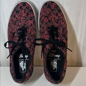 Vans Red and Black Disney Athletic Shoes